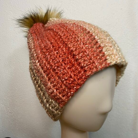Crochet Beanie Women Chunky Knit Winter Hat Pom Pom Holiday Gift Cozy Beanies - Picture 3 of 5